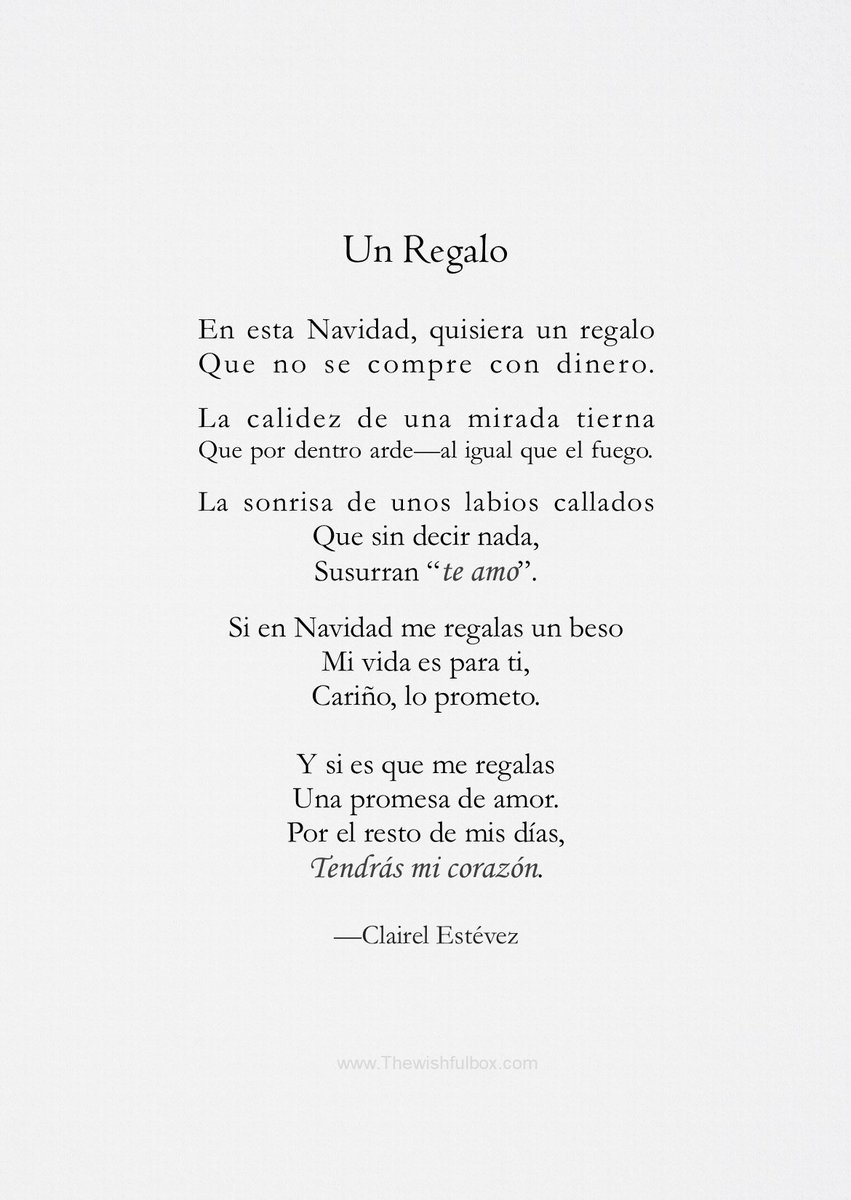 ⊱♡⊰ Un Regalo ⊱♡⊰
Instagram: instagram.com/clairelestevez/

#poesías #poemas #frases #Inspiración #literatura #libros #Amor #Navidad2020