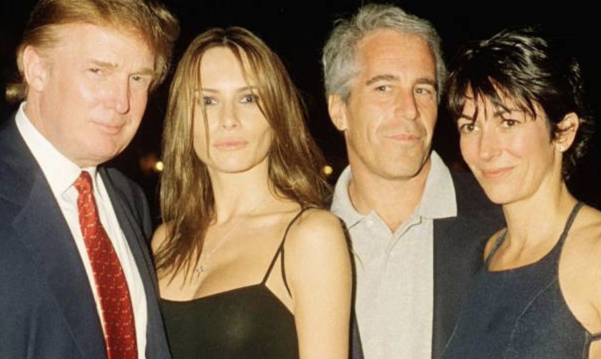 donwinslow's tweet photo. .@FLOTUS Melania Trump w/ Ghislaine Maxwell, the woman who with Jeffrey Epstein "introduced" her to Donald Trump. Maxwell is a sex trafficker of young girls currently in jail on multiple federal sex trafficking and rape charges...

And you want talk about Dr. Biden's diploma????! https://t.co/UmOJHIUZ0w