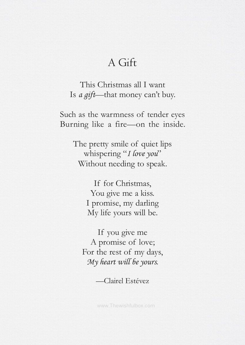 ⊱♡⊰ A Gift ⊱♡⊰
Instagram: instagram.com/clairelestevez/

#poetry #poems  #inspiration #Christmas2020  #literature #books #words
