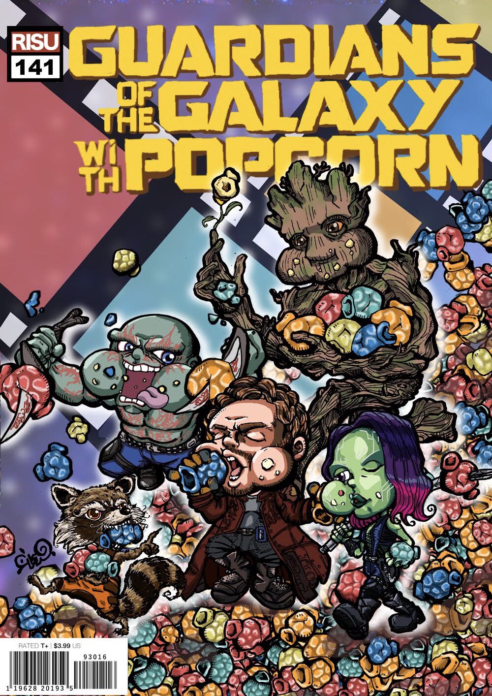 石井リス コミケ100 8 13 土 東s11b イラスト マーベルwithポップコーン Marvel With Popcorn ロケット ラクーン Rocket Raccoon 違う ポップコーンはあっち ロケット ロケットラクーン ガーディアンズオブギャラクシー