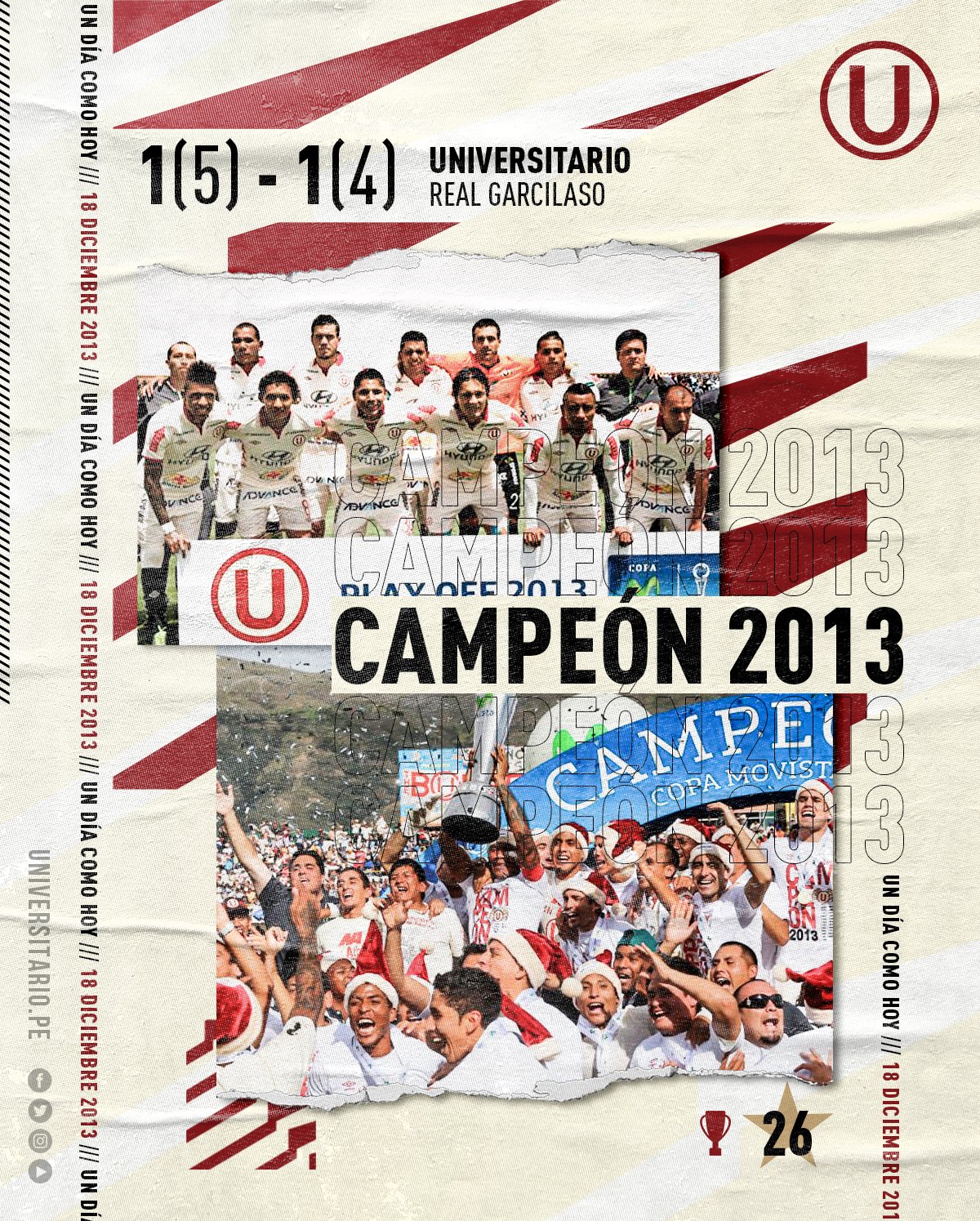 Universitario Historiacrema Un Dia Como Hoy En El 13 Conseguimos El Titulo Nacional Tras Vencer 5 4 En Penales A Real Garcilaso En El Estadio Huancayo Sumando