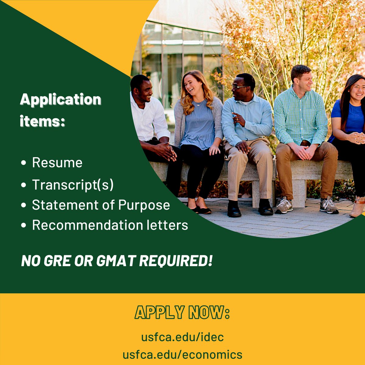 USF_Economics's tweet photo. Applications are open to join our IDEC and Applied Econ MS grad programs in fall 2021! The priority deadline - February 1, 2021 - is approaching fast. 
Apply now: 
https://t.co/UlIawDH1MN (IDEC) 
https://t.co/ixaX2YrBkx (Applied Econ) https://t.co/TskRtPW7E4