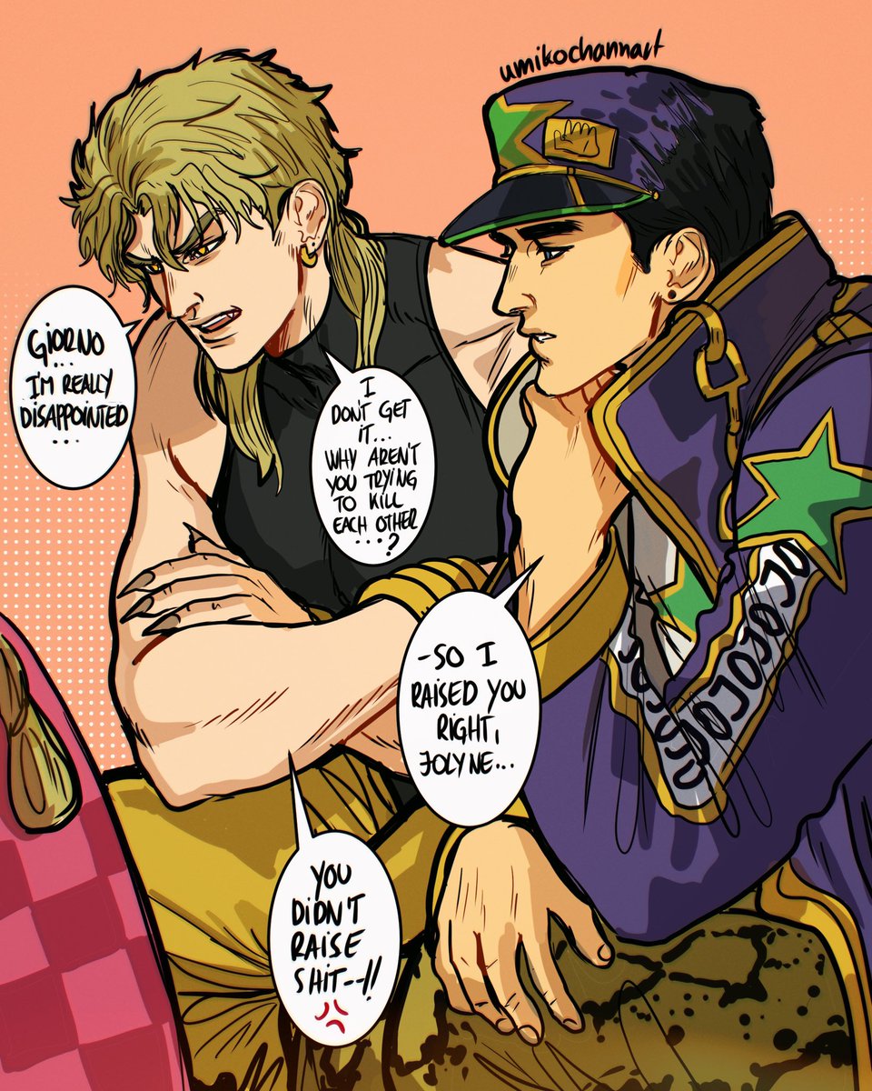 They'd get along really well and make their dads angry ?#jojosbizarreadventure 