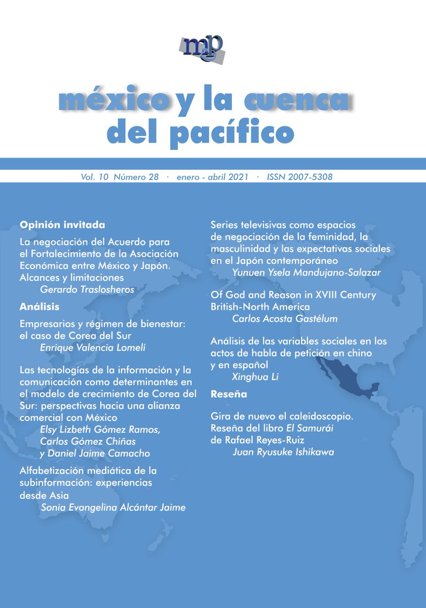 Nos complace compartirles que el nuevo número de México y la Cuenca del Pacífico, correspondiente a enero-abril de 2021, ya se encuentra en línea en …xicoylacuencadelpacifico.cucsh.udg.mx
