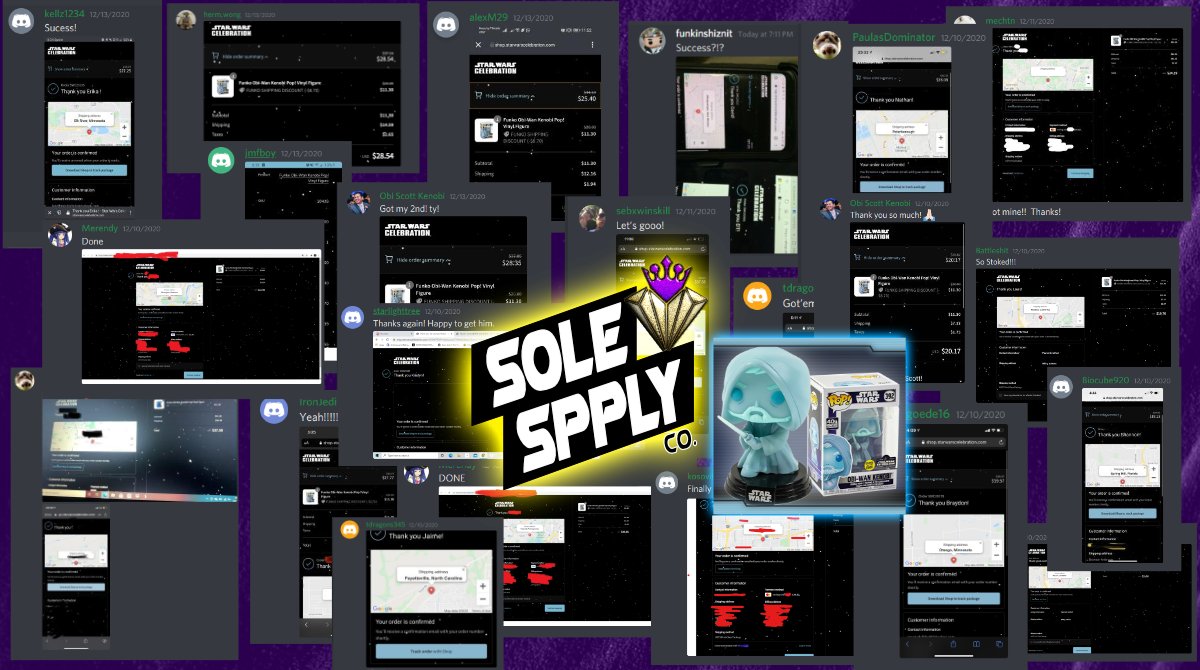 <a href="/SoleSpplyCo/">Sole Supply Co.</a> Supplied over 30 winning links for the recent Obi-wan Kenobi LE Funko Raffle

Every single person got this LE Funko for WELL under the $200+ sales on eBay *most on average paid $80-100 including the pop!

Stop missing limited release, join now
discord.gg/yF2M257uap