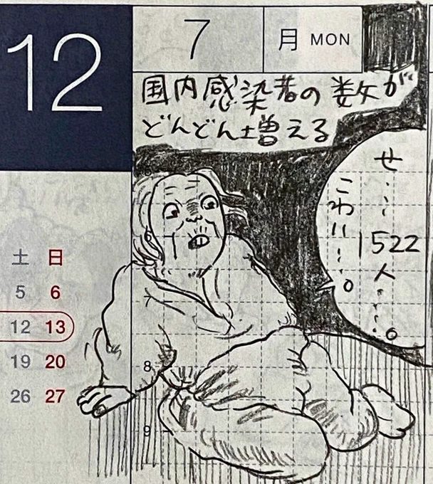 12月第二週の一コマ絵日記 1/2
◯感染者数が増え重症者数が最多に
◯はやぶさ2
◯ネトフリ 