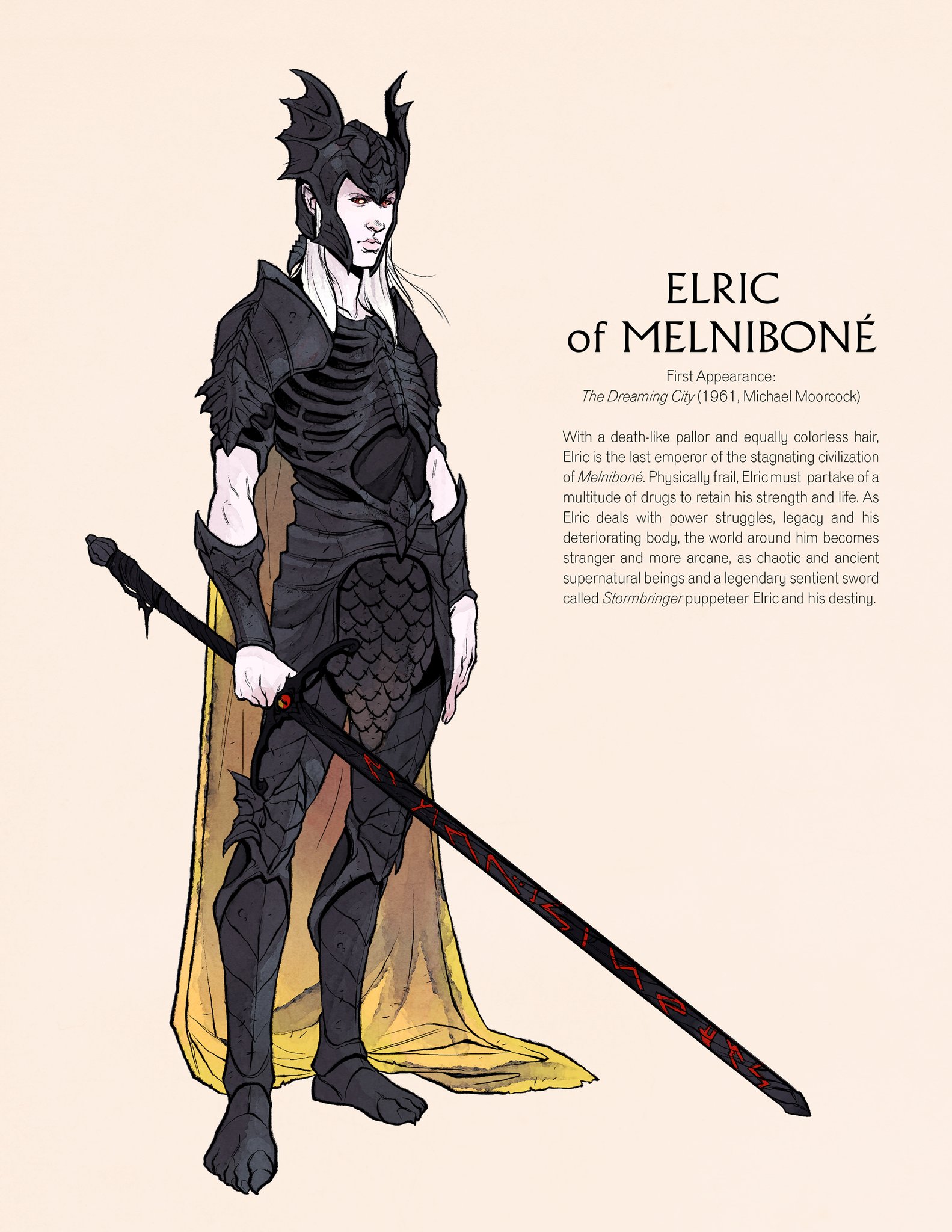 تويتر \ Nathan Anderson على تويتر: "Elric of Melniboné, The White Wolf.  Happy Birthday to the one and only Michael Moorcock!  https://t.co/9gsYcx2ODS"
