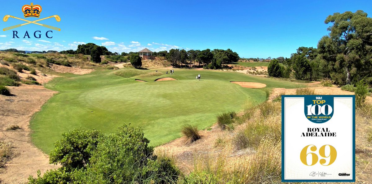 Royal Adelaide listed at number 69 in the recent Golf World UK “NEW” TOP 100 RANKINGS for COURSES in the “WORLD” (you can play). Magazine out now!