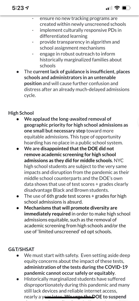 DrKYSR's tweet photo. Several orgs came together to affirm the decision to eliminate middle school screens, but we have some concerns and recommendations, @NYCMayor @DOEChancellor https://t.co/TFWHGQqXn9