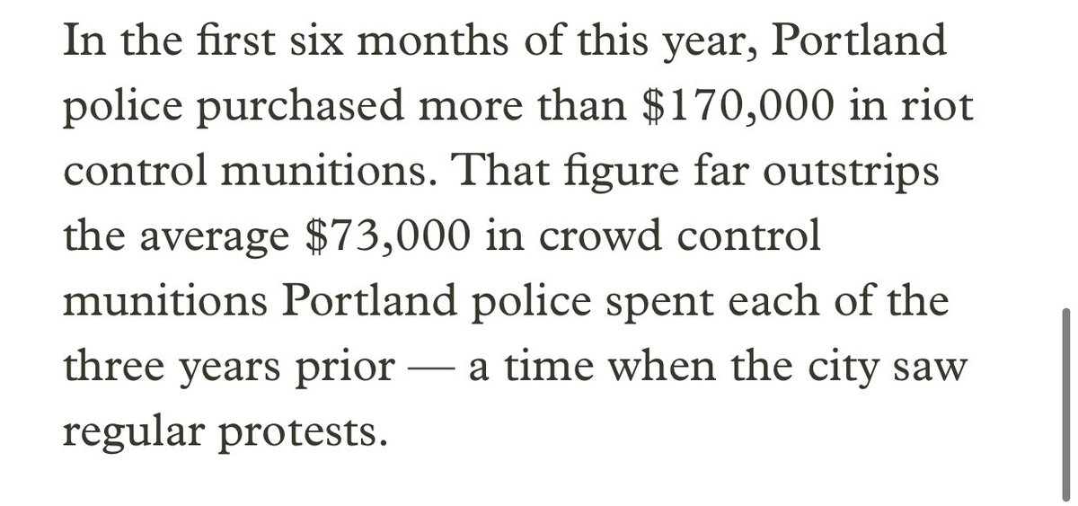 This is in a year when Portland police bought a lot of riot control munitions