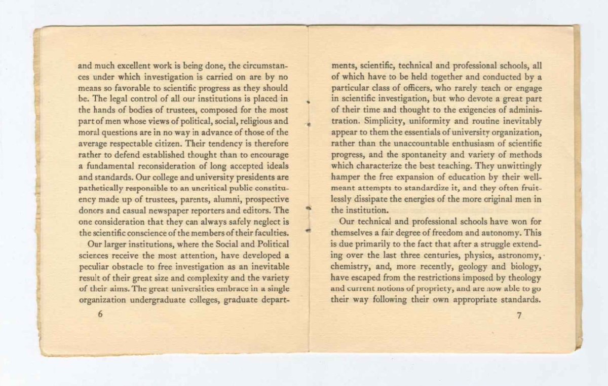 53/ Continuing on p.6, The New School founding proposal document drives the urgency of the present situation home: “The legal control of all our institutions is placed in the hands of bodies of trustees, composed for the most part of men...