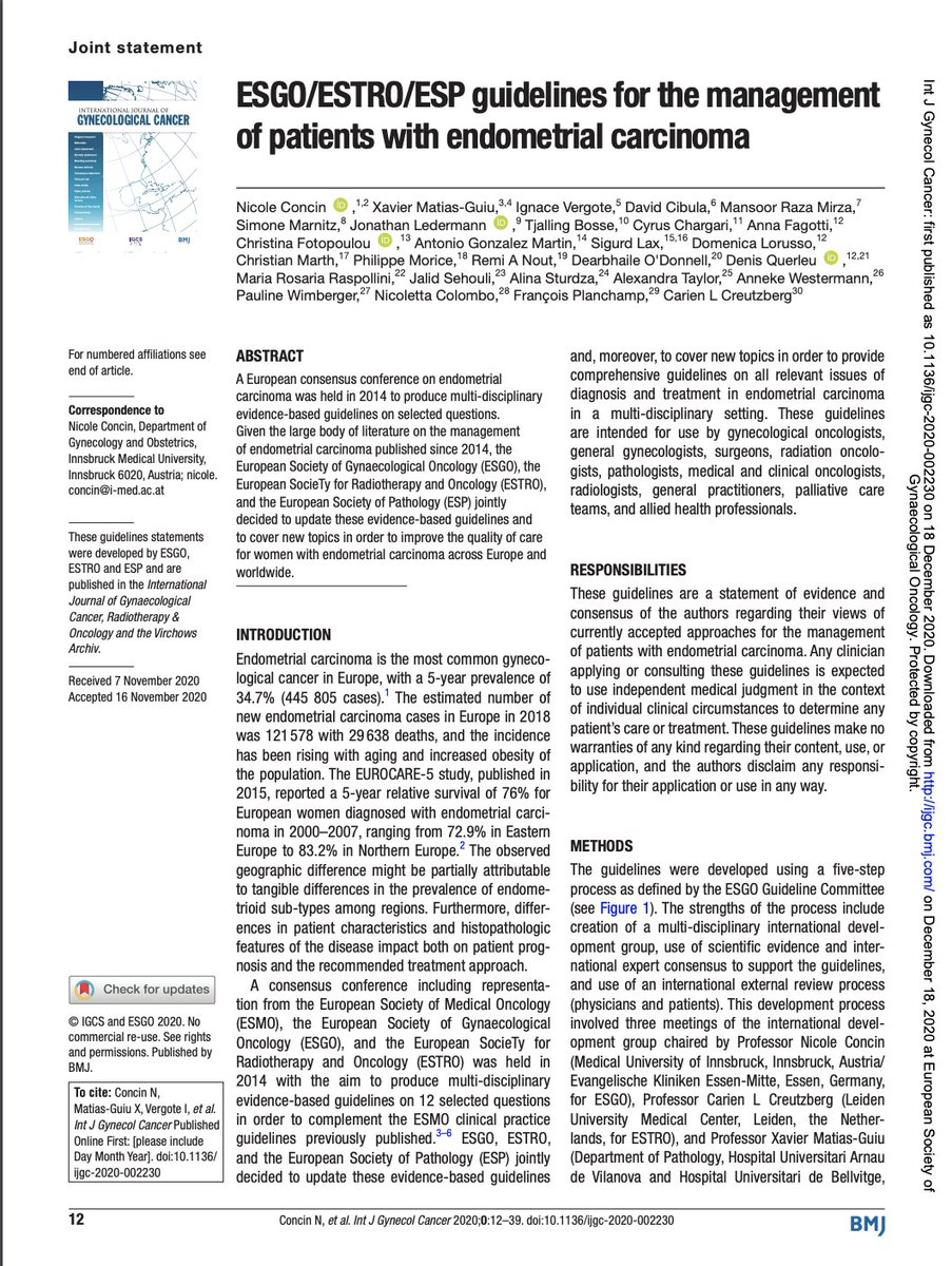 IJGConline's tweet photo. The @ESGO_society @ESTRO_RT &amp;ESP #guidelines for #EndometrialCancer are hot off the press. Click link for free access👇📄👇
Great collaboration, congratulations!
https://t.co/83rNj3xRM2
#GYNonc @GynMe4 @me4_so @pedroramirezMD @OncoAlert  @IGCSociety #Cancer #MedTwitter #GYN https://t.co/xWlU4Uzy8I