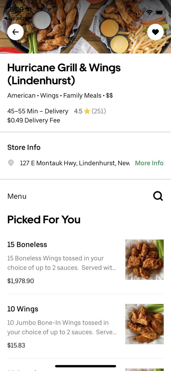 MikeCiferri's tweet photo. @HurricaneWings $2k for boneless? Damn! https://t.co/VREvXqnrpk