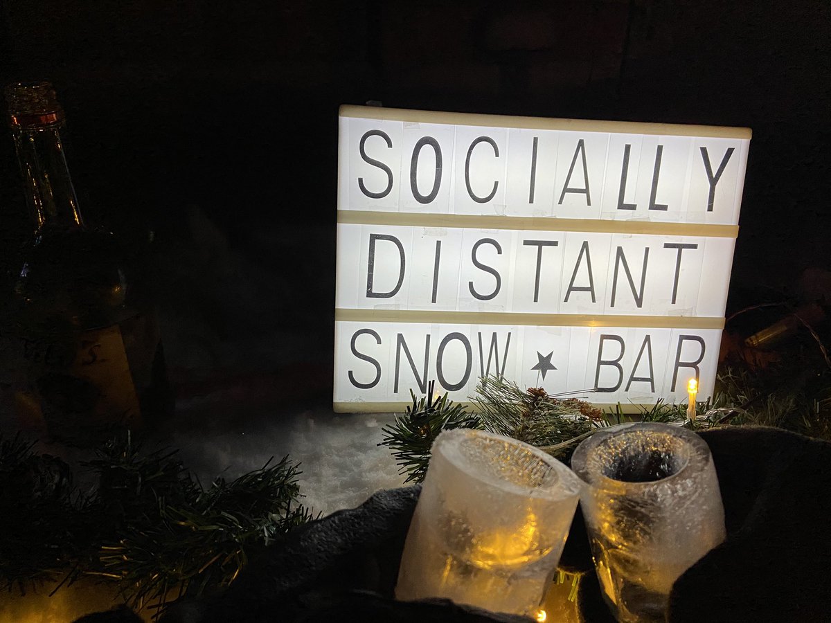 Yep, we did it again. Here is our 2020 snow bar, with socially distant seating, of course. #rozzie <a href="/universalhub/">Adam Gaffin</a> <a href="/JoshBrogadirTV/">Josh Brogadir</a> <a href="/RosMainStreet/">Roslindale Village Main Street (RVMS)</a>