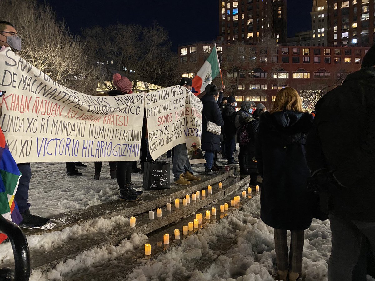 TheRealJose94's tweet photo. CURRENTLY: Delivery workers and indigenous people from Latin America are gathered at Union Square. It’s the 1st Indigenous People’s Assembly. They are calling for language justice, delivery worker protections and taxing the rich. https://t.co/cCiR35UIPX