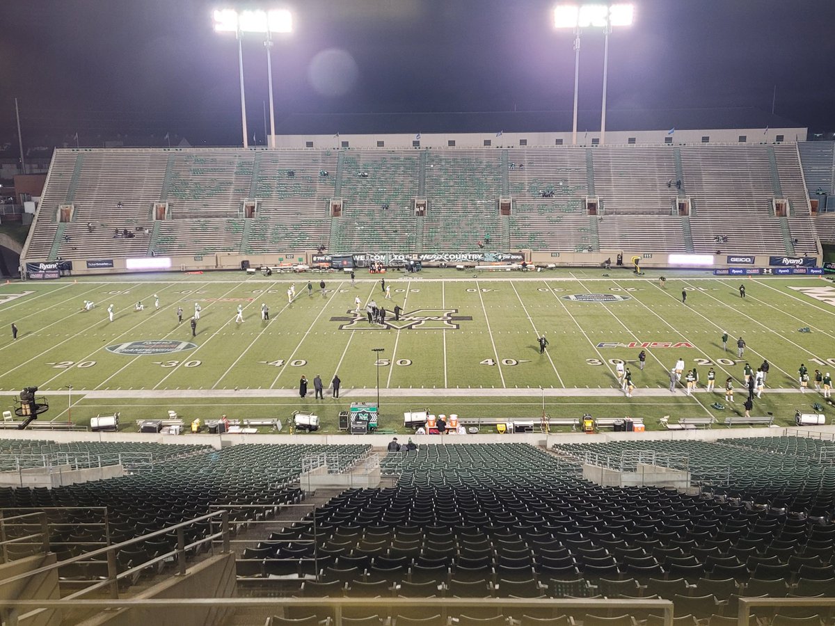 DudleyDoWriteAL's tweet photo. GAME THREAD: Evenin', folks!! I'm here at Joan C. Edwards Stadium in Huntington, W.V. for the 2020 Ryan Conference USA Championship between UAB and Marshall.

Follow along for updates. https://t.co/YvELiJkdDX