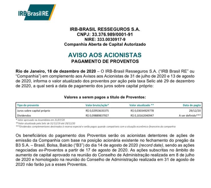 Tudo sobre IRBR3 em tempo real tweet media