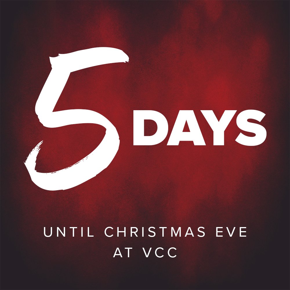 Can you believe it? Only 5 more days until Christmas Eve celebrations begin at VCC! For times and info, go to vccindy.org/christmas!
