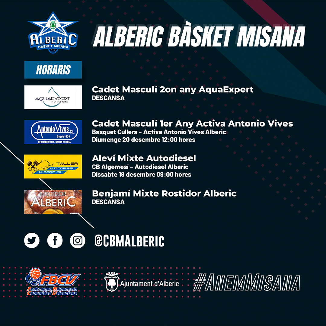 CBMAlberic's tweet photo. 🌞 Bon cap de setmana! A per l'última jornada de 2020. A acabar l'any de la millor manera possible 👉🏼 #ANEMMisana 🔵🏀 https://t.co/0U1eTWqw1c