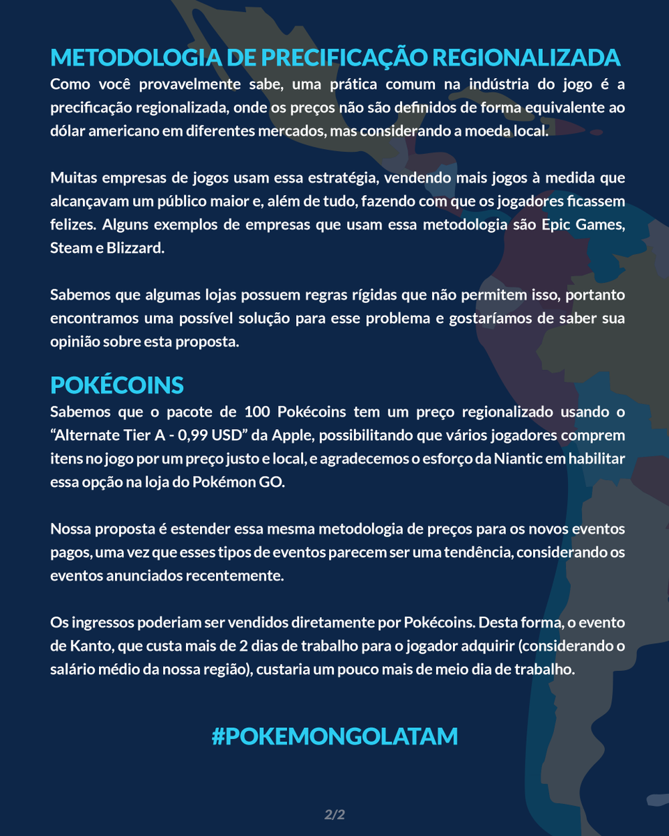 Diversão paga é legal. Mais o valor da Niantic passou dos limites. 
#PokemonGOLATAM @PokemonGoapp, <a href="/NianticLabs/">Niantic</a>, <a href="/NianticHelp/">Niantic Support</a>, <a href="/johnhanke/">John Hanke</a>, <a href="/ohtellez/">omar h tellez</a>, <a href="/leonardowille/">Leonardo Wille</a>, <a href="/aramisabo/">Aramis Pelissari</a>, <a href="/AlanMB/">Alan Mandujano / MB</a> and @priscilliana