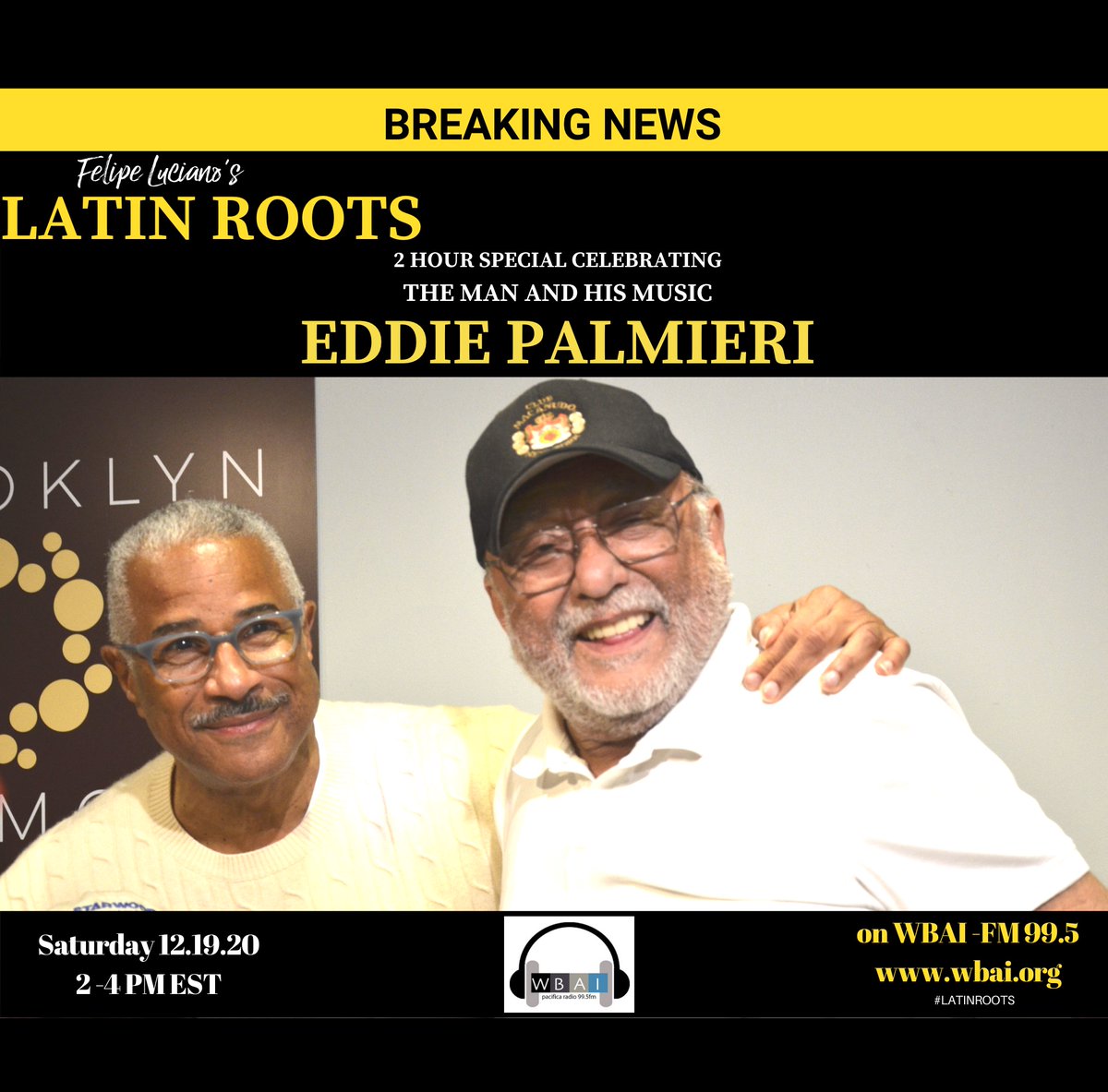 Join me Saturday 12.19.20 for a two hour talk with the Great Eddie Palmieri. We will play some of his greatest hits and talk to him about his career from 2-4 pm EST on WBAI-FM 99.5
wbai.org
 #eddiepalmieri #felipeluciano #latinroots