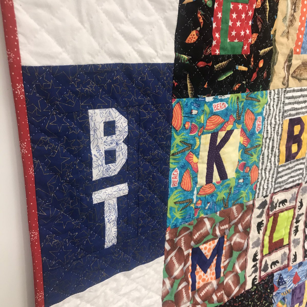 Mrs. Von Jaglinsky sewed this beautiful quilt to help our class remember how we all came together during this challenging year.  It’s an amazing work of art.  She even added a bear claw at each corner! 💙 #beartavernpride