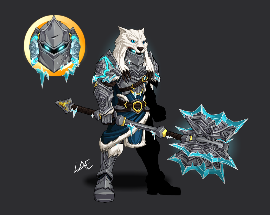 Yo_Lae's tweet photo. Frostlorn Warrior translation complete. It will be coming soon as an LQS set! (came up with a quick badge art for it as well) https://t.co/Peccv6znsP