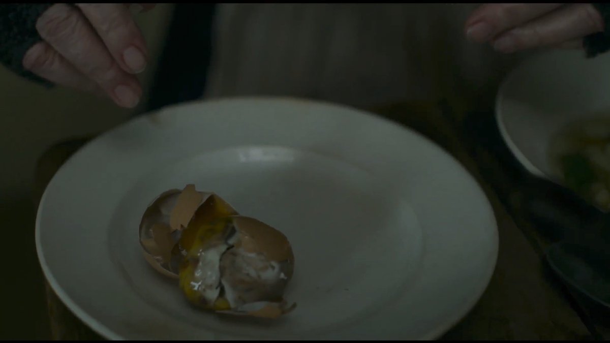 There are gestures to miscarriage in  #Ammonite - a fertilized egg is discovered at breakfast. A disgusted mother leaves her her unwed daughter alone at the table.A husband whispers about a loss of a child. His wife, laying beside him in bed, goes untouched.Motherhood haunts.