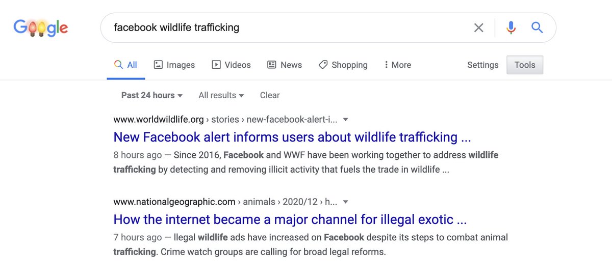 THREAD: Facebook joins coalitions—only in name—so they can appear to be acting on criminal content like endangered species trafficking when they are in fact doing nothing.Today just an hour before this explosive  @natgeo piece on the issue,  @WWF was used to push positive FB PR  https://twitter.com/yashar/status/1340061861148909568