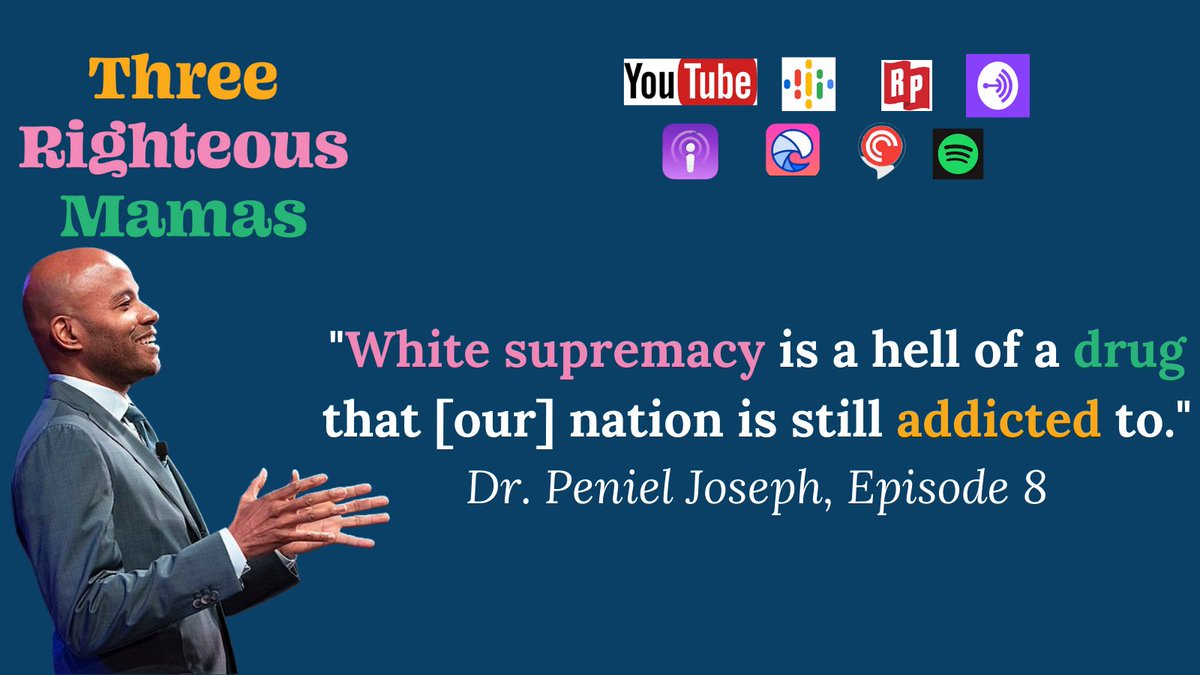 3RighteousMamas's tweet image. "White supremacy is a hell of a drug that [our] nation is still addicted to." - @PenielJoseph #3RM episode 8. Check out his book The Sword and The Shield!