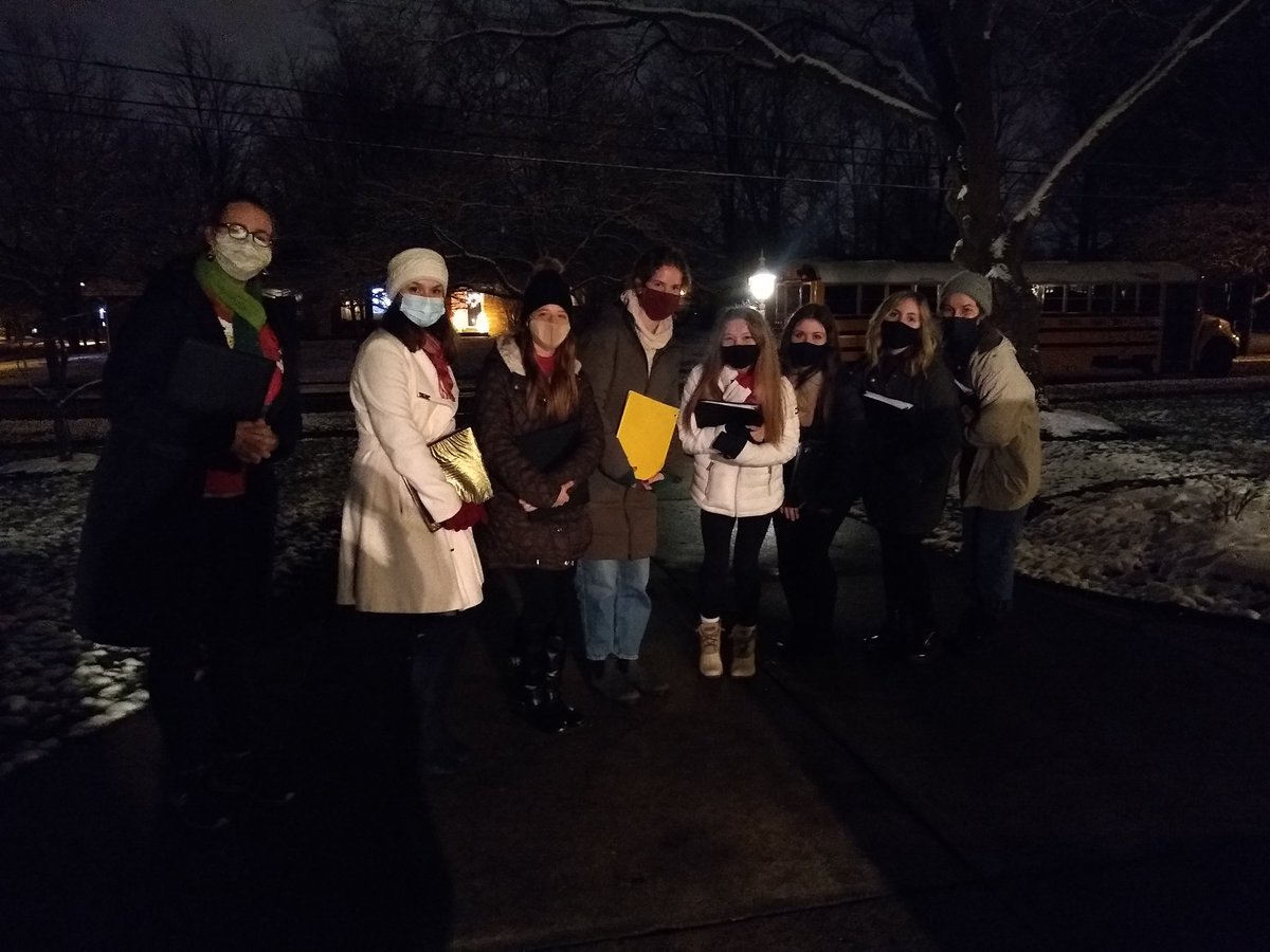 SJAPerform's tweet photo. Some of our vocalists are spreading Christmas cheer! Caroling for elderly members of our family! 🎶🎄💜💛 https://t.co/H8mHcYIcFQ