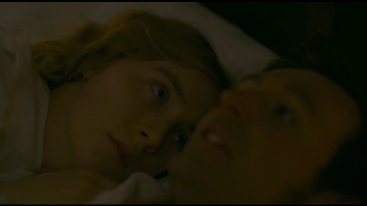 There are gestures to miscarriage in  #Ammonite - a fertilized egg is discovered at breakfast. A disgusted mother leaves her her unwed daughter alone at the table.A husband whispers about a loss of a child. His wife, laying beside him in bed, goes untouched.Motherhood haunts.