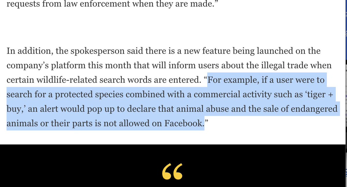Not to mention the quote that a Facebook spokesperson provided  @natgeo is word-for-word in the first paragraph of Facebook's planted PR piece.Reminder: Facebook would not comment on any of the failures in its moderation that were identified in the report.