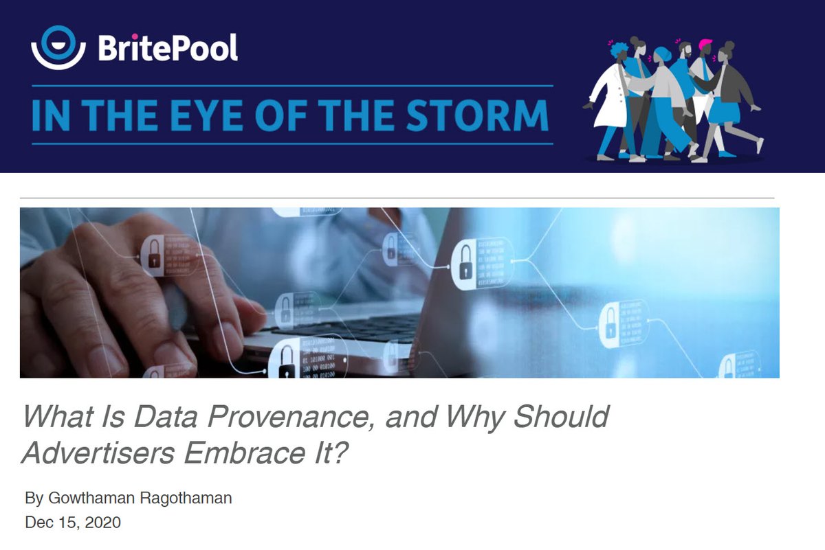 <a href="/GowthamanR/">Gowthaman</a>, CEO of <a href="/AqillizOfficial/">Aqilliz</a>, a <a href="/BritePoolMedia/">BritePool | Identity Resolution</a>   partner, writes in our latest newsletter on an important, often overlooked topic, "What is #Data Provenance, and Why Should Advertisers Embrace It." Click here, britepool.com/data-provenance, to read the article. #programmatic