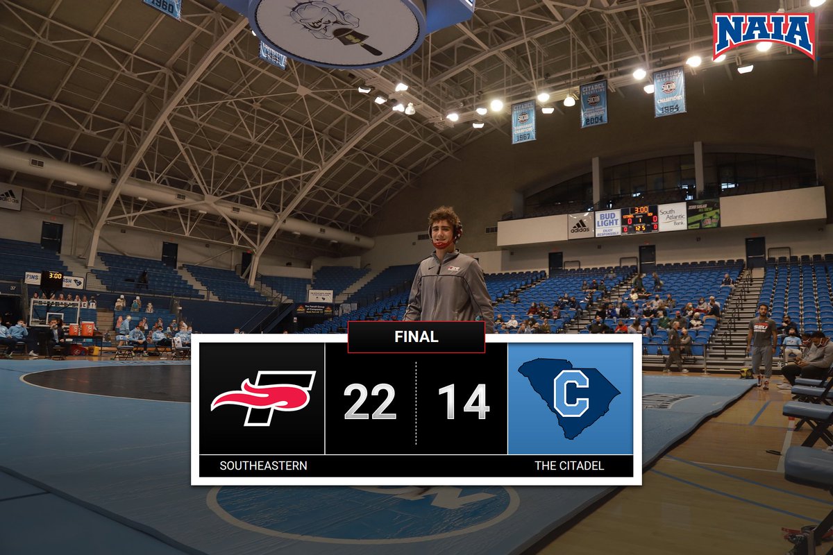 SEUFireWrestle's tweet photo. FINAL

The Fire down The Citadel in tonight's dual! 

#FuelTheFire🔥 https://t.co/euYOfDpz0A