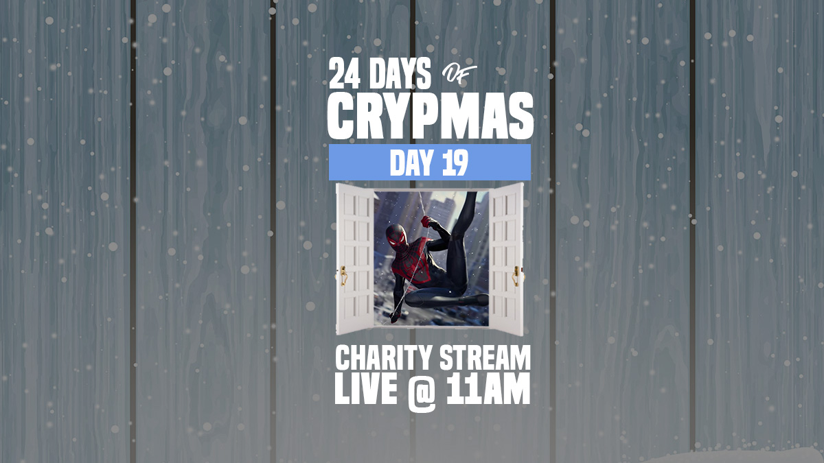 crryypto's tweet image. 24 DAYS OF CRYPMAS 🎁 | DAY 19

My most ambitious stream, the winter charity stream starts in TWO HOURS!

❄️ All donations to @macmillancancer 
❄️ Spin the wheel
❄️ Miles Morales playthrough
❄️ Baking mince pies at $100 raised!
❄️ Announcement at 9pm!

LIVE @ 11am GMT
