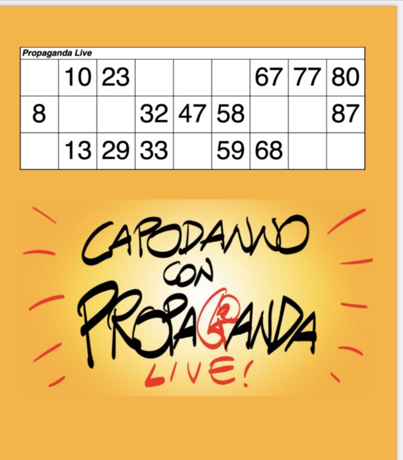 26 anni e questa sarà la cosa più entusiasmante del mio capodanno. Ve se ama #NYE2021 #propagandalive #propagandatombola