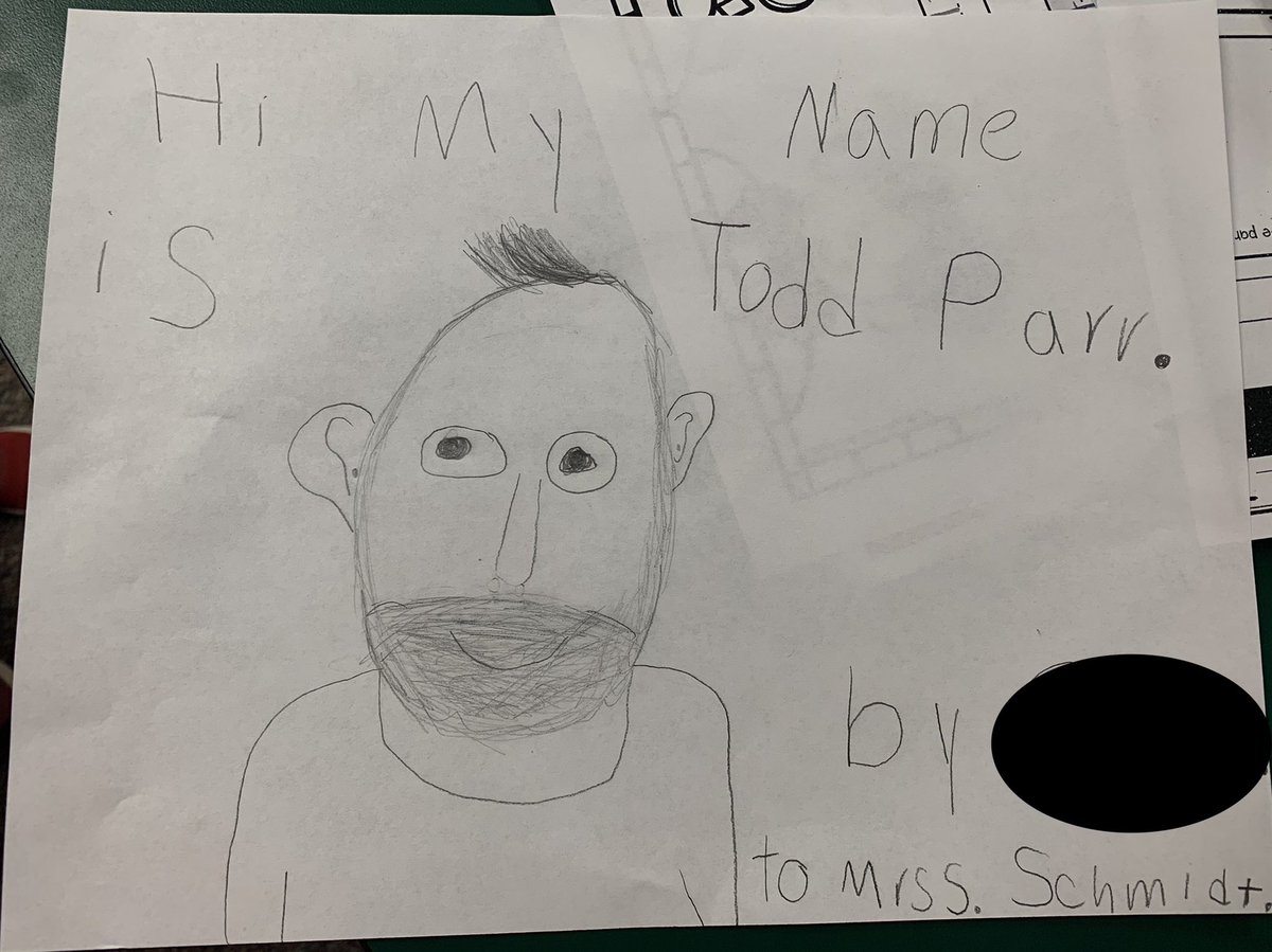 mrsschmidtabc's tweet photo. S:”https://t.co/ayjQ6Ute5V, how much do you love Todd Parr?”  Me: “ALOT!”  S:”Then you need his picture.”  @toddparr https://t.co/kSQyomYOfV