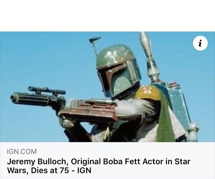 patio3900's tweet photo. RIP #starwars #bobbafett #Bulloch https://t.co/K4vb96X49L