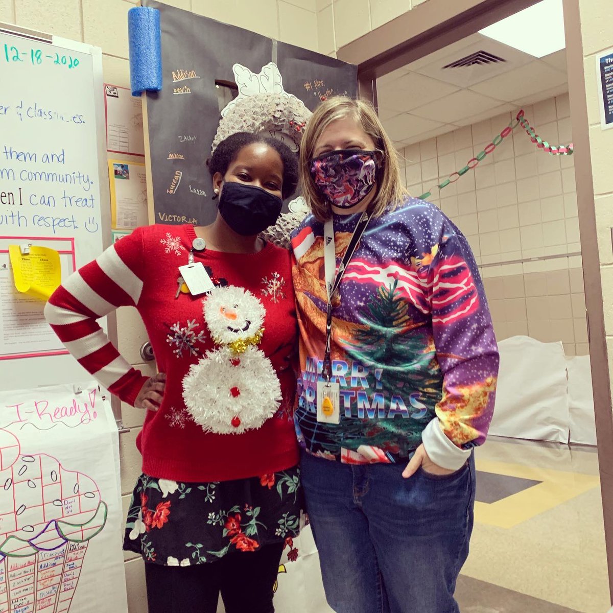 theteachermrse's tweet photo. On the TWELFTH day of Christmas, my CEH friends minus me, joined the bona fide cultural phenomenon wearing sweaters that were oh so UGL-Y.
#nationaluglychristmassweaterday #12dressupdaysofchristmas #CEHpride #teacherstrong #beaCHAMPION #beaLIGHT #kidsdeserveit #youdoYOU https://t.co/cYHYOGUdCc