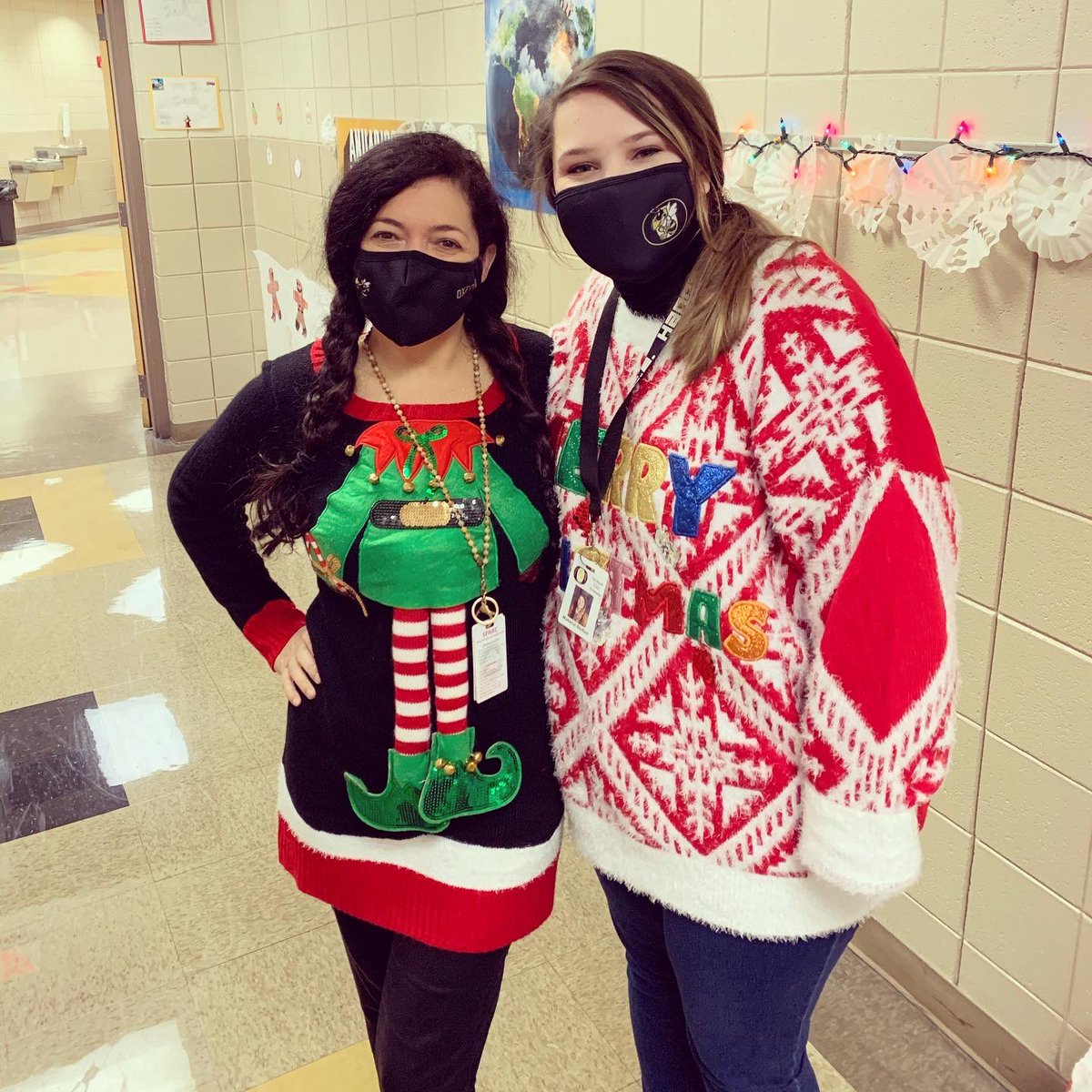 theteachermrse's tweet photo. On the TWELFTH day of Christmas, my CEH friends minus me, joined the bona fide cultural phenomenon wearing sweaters that were oh so UGL-Y.
#nationaluglychristmassweaterday #12dressupdaysofchristmas #CEHpride #teacherstrong #beaCHAMPION #beaLIGHT #kidsdeserveit #youdoYOU https://t.co/cYHYOGUdCc