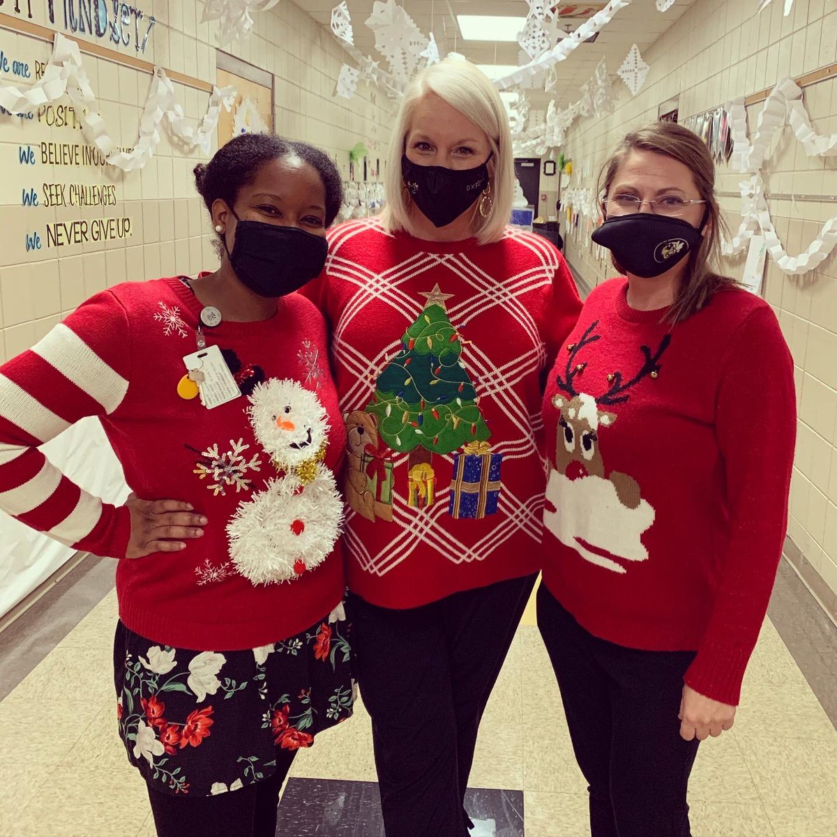theteachermrse's tweet photo. On the TWELFTH day of Christmas, my CEH friends minus me, joined the bona fide cultural phenomenon wearing sweaters that were oh so UGL-Y.
#nationaluglychristmassweaterday #12dressupdaysofchristmas #CEHpride #teacherstrong #beaCHAMPION #beaLIGHT #kidsdeserveit #youdoYOU https://t.co/cYHYOGUdCc