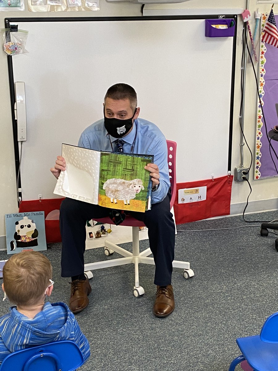 Thank you to our Superintendent, Mark Bodwell, for coming into our prek classroom to read Dream Snow by Eric Carle to our students! #wbwildcats