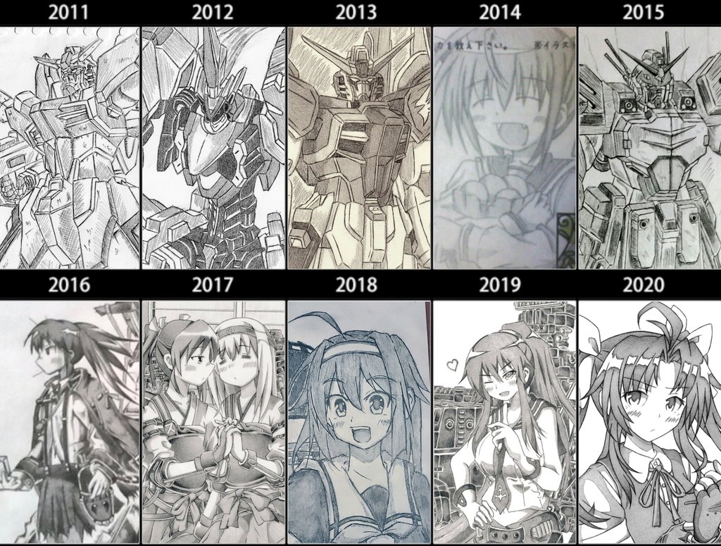 #絵描き10年進化録2020
シャーペン絵10年の歴史… 