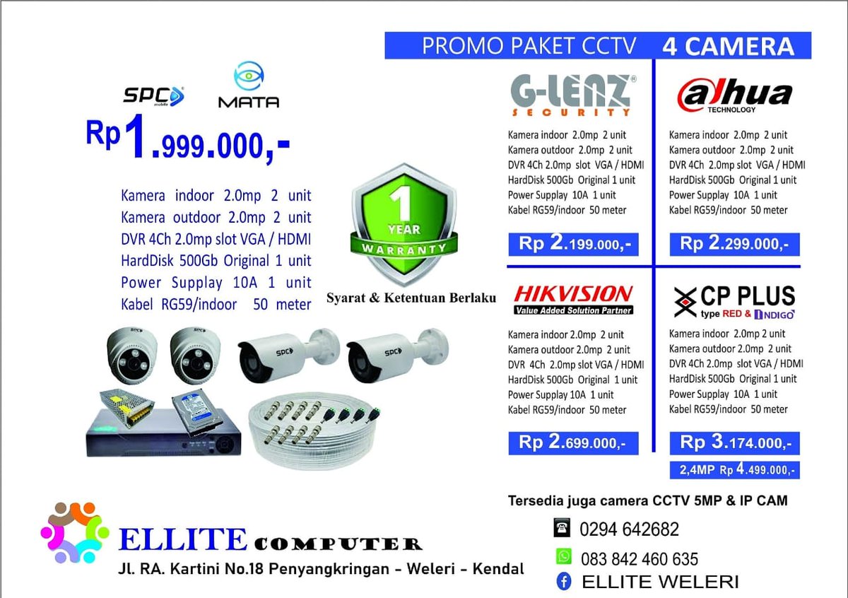 ComputerEllite's tweet photo. PASANG CCTV TERMURAH?? DI @ComputerEllite  AJA.!! KUALITAS OKE! 100% GARANSI LOH !!
#elliteweleri #laptopmurah #printerbluetoothmurah #printer #accessories #komputer #laptopgaransiresmi #garansiori #pc #laptopberkualitas #tokolaptop #komputerlengkap #barangmurah #tokolaptopmurah https://t.co/D5wAD4ouul