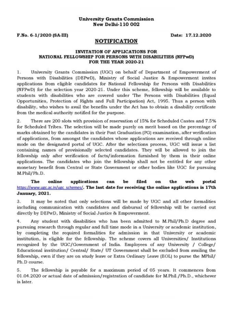 drag_org's tweet photo. (UGC) on behalf of (DEPwD), Ministry of Social Justice &amp; Empowerment has invited applications from eligible candidates for National Fellowship for Persons with Disabilities (NFPwD) for the selection year 2020-21.
#LeaveNoOneBehind #UNCRPD #RPWD #SDGs #CRPD 
#BuildBackBetter https://t.co/U2XoelLezJ