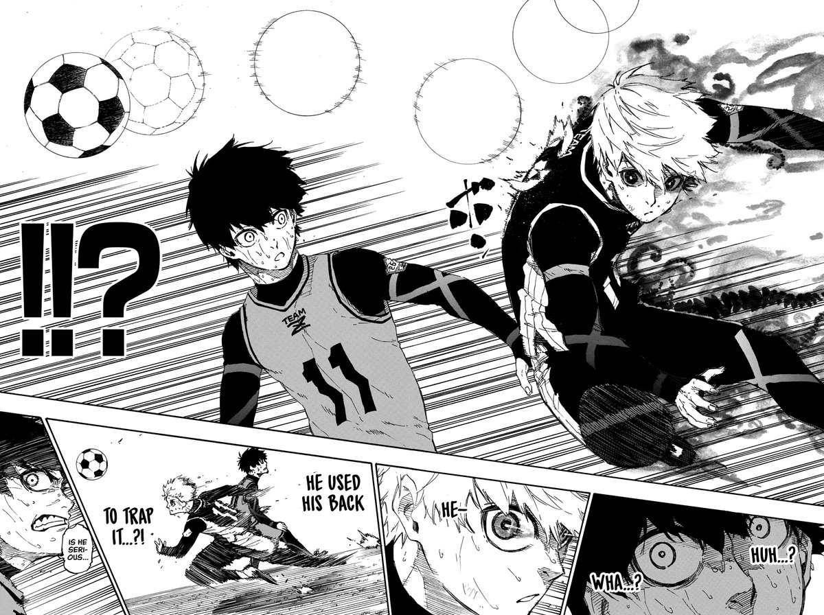 Nomura is also good at making "unrealistic" interpretations of character's which I am always a fan of in sports anime, and often does so in order to heighten the intensity of the scene as well as to imply emotion. A very easy but effective way to make sure readers can keep up.