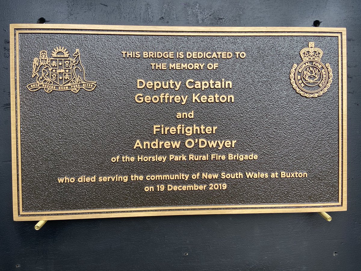 ShaneFitzAU's tweet photo. I also joined #NSWRFS Commissioner Rob Rogers today, along with family, friends &amp; colleagues of Andrew &amp; Geoff, for the naming of the Horsley Drive Bridge over the M7. Thanks to Transport for NSW, for such a significant dedication to honour Andrew &amp; Geoff. https://t.co/c4UyOfucaT