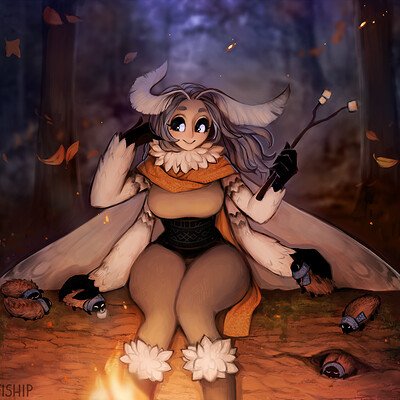 "Nothing like taking my children out for toasted marshmallows! Of course, I have to make sure that they don't get too close to the fire."