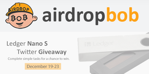 airdropbob's tweet photo. To celebrate #Bitcoin all-time high, we want to giveaway a Ledger Nano S worth €59.

1, Follow us @airdropbob
2, #Retweet &amp; #like this post

The contest ends in 96h &amp; the winner will be contacted via private message. 

#giveaway #airdrop https://t.co/wr7x3mPN9d
